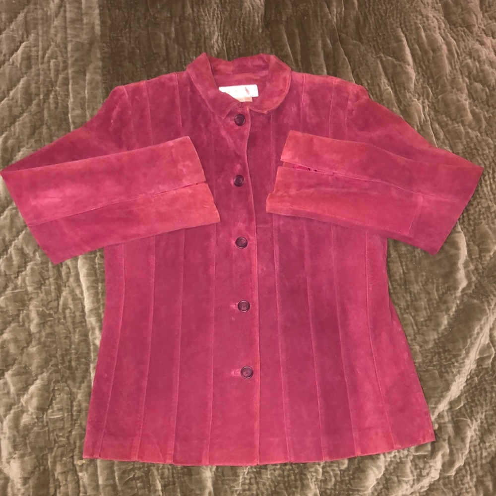Margret Godfrey red genuine leather jacket